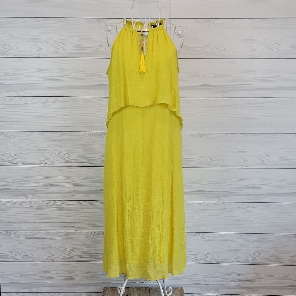 Mlle Gabrielle Sleeveless Maxi Dress - Chartreuse Yellow Womens Size S
